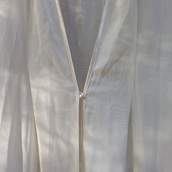 Valerie Stevens Intimates Matching Sheer Nightgown & Robe Pearl Embroidered Sz M - Picture 14 of 15